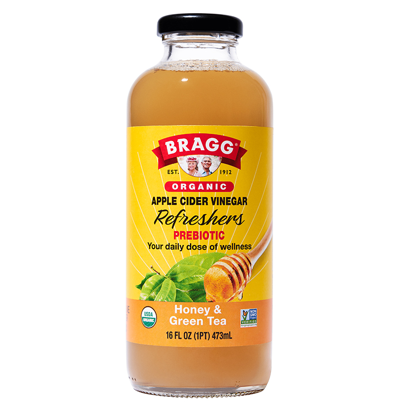 BRAGG博饒谷蜂蜜綠(lǜ)茶蘋果醋飲料473ml